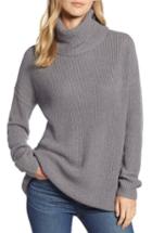 Women's Halogen Oversized Turtleneck Tunic Sweater - Grey