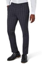 Men's Topman Muscle Fit Check Suit Trousers X 30 - Blue