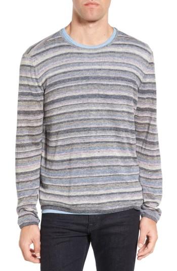 Men's John Varvatos Star Usa Multi Stripe Cotton Sweater - Blue