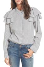 Women's Bp. Ruffle Shoulder Shirt, Size - Ivory