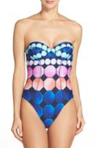 Women's Ted Baker London Marina Mosaic Convertible One-piece Swimsuit Dd/e (dd/3d Us) - Blue