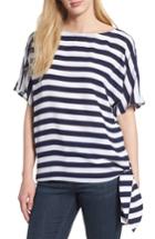 Women's Michael Michael Kors Side Tie Striped Top - Blue
