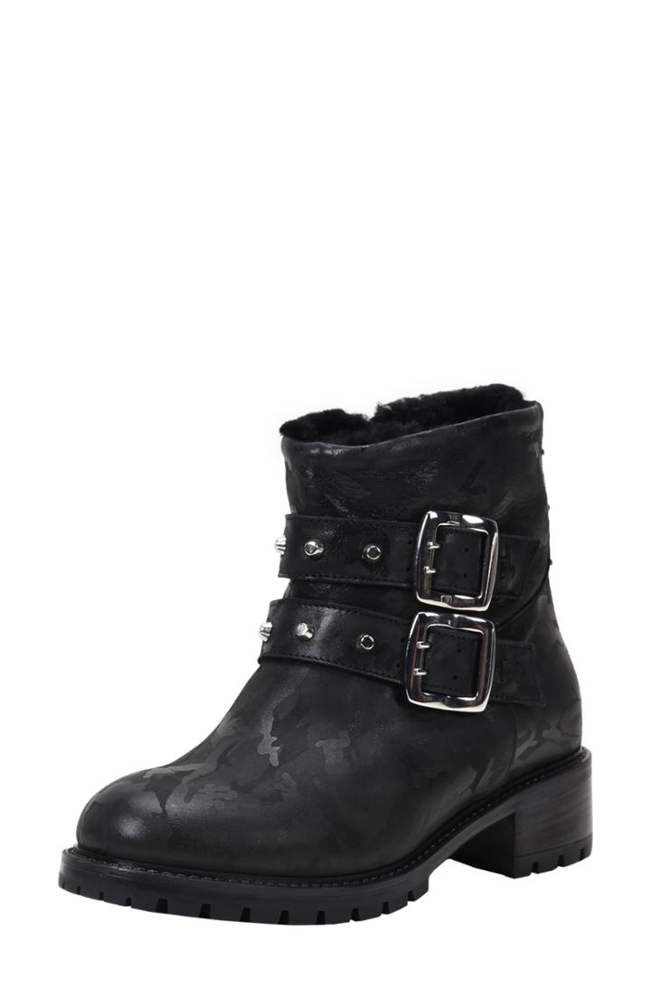 Women's Ross & Snow Stefana Sp Genuine Shearling Lined Waterproof Bootie M - Black