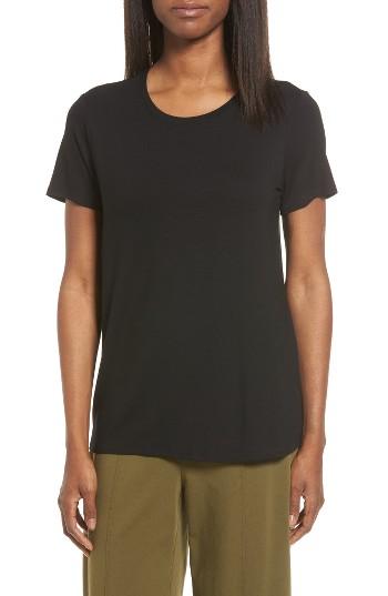 Women's Eileen Fisher Jersey Tee, Size - Black