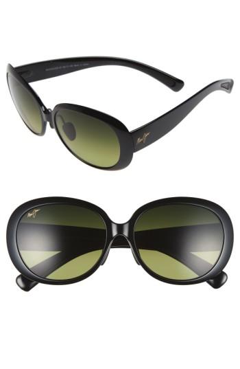 Women's Maui Jim Nahiku 59mm Polarizedplus2 Sunglasses - Gloss Black/ Maui Ht