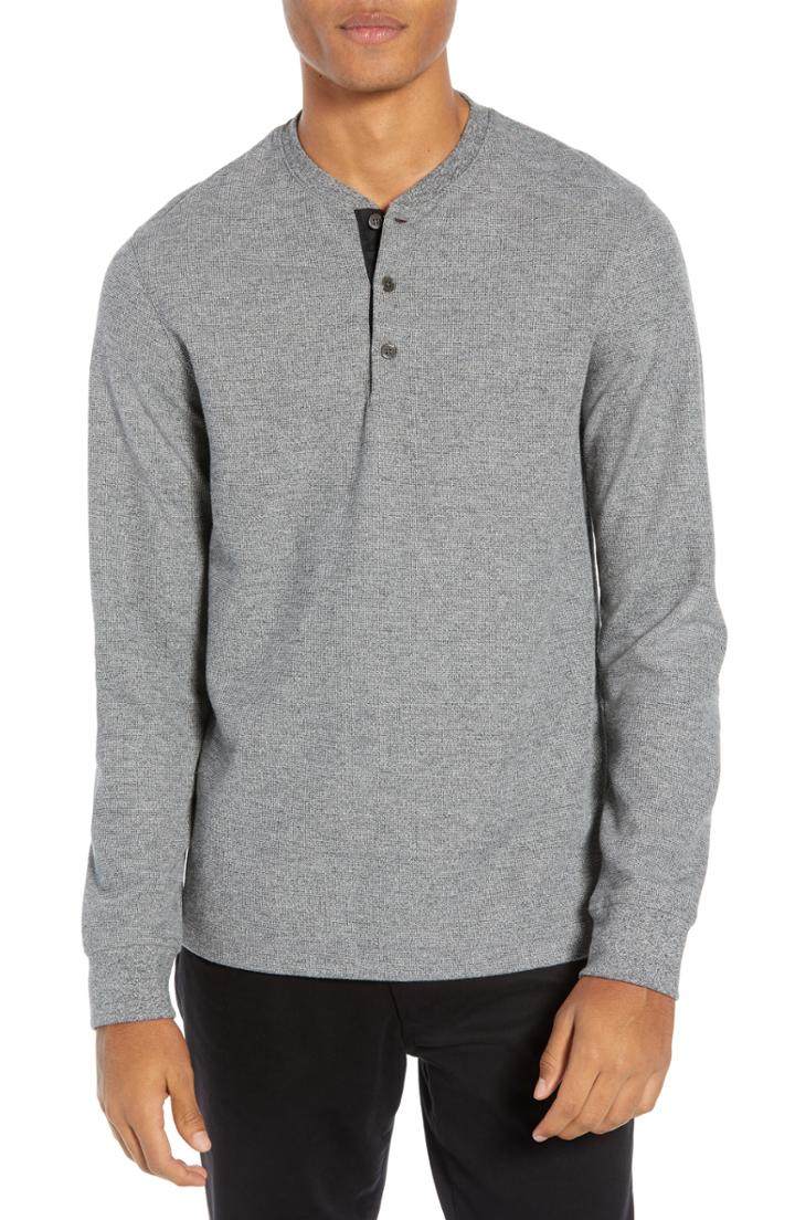 Men's Theory Classic Long Sleeve Henley - Grey