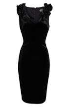 Women's Chelsea28 Ruffle Velvet Sheath Dress (similar To 20w) - Black