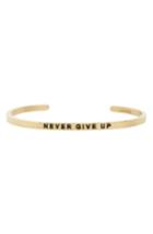 Women's Mantraband Never Give Up Engraved Cuff