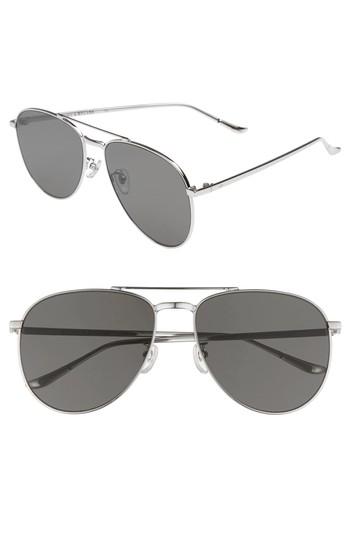 Women's Blanc & Eclare Miami 61mm Large Polarized Aviator Sunglasses - Silver/ Grey