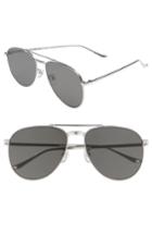 Women's Blanc & Eclare Miami 61mm Large Polarized Aviator Sunglasses - Silver/ Grey
