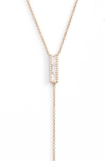 Women's Ef Collection Diamond & Topaz Baguette Bar Y-necklace