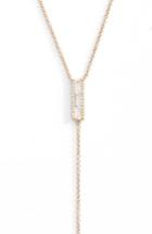 Women's Ef Collection Diamond & Topaz Baguette Bar Y-necklace