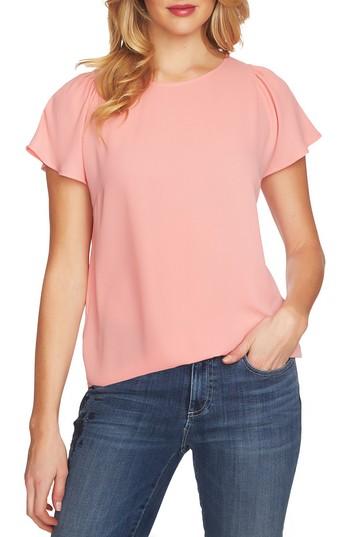 Women's Cece Crepe Flutter Sleeve Blouse