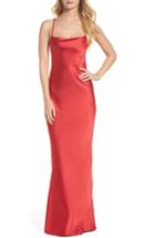 Women's Maria Bianca Nero Juliet Satin Gown - Red