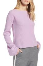 Women's Halogen Bell Sleeve Cashmere Sweater - Purple