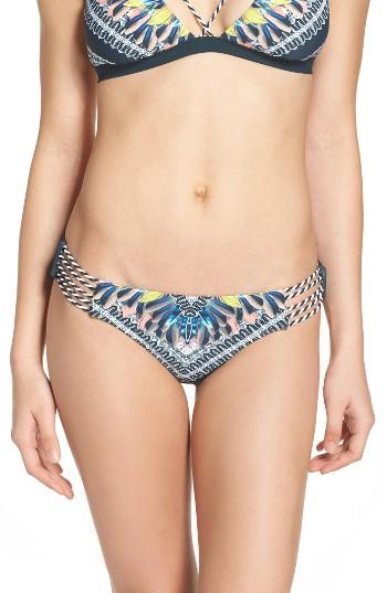 Women's Red Carter Reversible Bikini Bottoms - Green