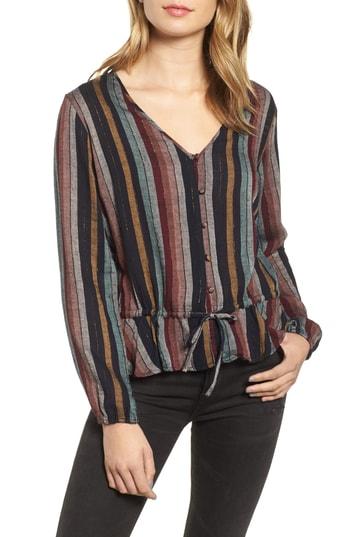 Women's Rails Beaux Ruffle Waist Blouse - Black