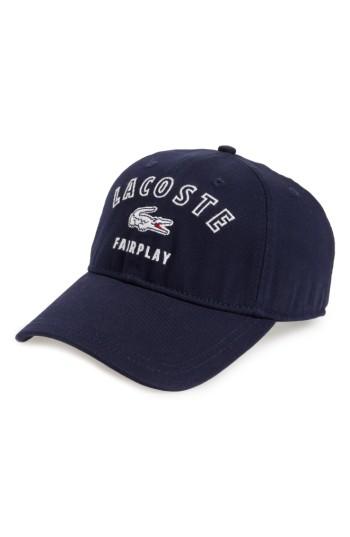 Men's Lacoste Fairplay Gabardine Ball Cap - Blue