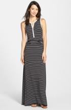 Women's Vince Camuto Contrast Trim Keyhole Maxi Dress - Black