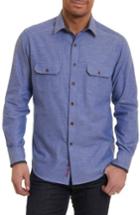 Men's Robert Graham Upstate Classic Fit Herringbone Sport Shirt - Blue