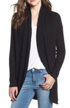 Women's Leith Ribbed Shawl Cocoon Sweater, Size - Black