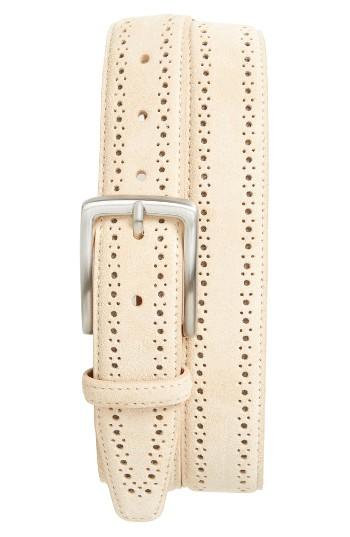 Men's Nordstrom Men's Shop Windsor Perforated Suede Belt