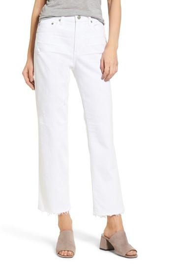 Women's Ag The Rhett High Waist Crop Jeans - White