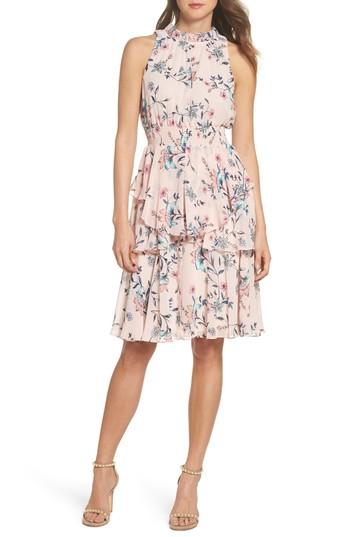 Women's Eliza J Floral Ruffle Dress - Pink