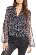 Women's Ella Moss Tigris Print Silk Shirt - Black