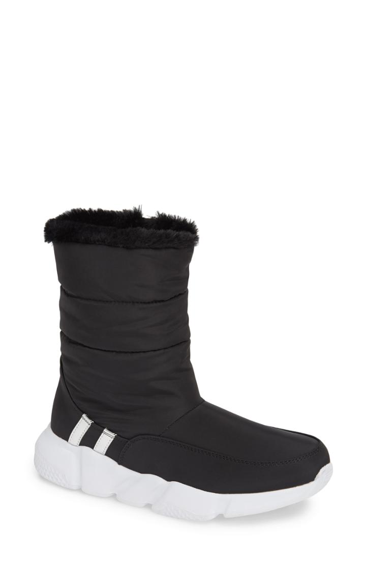Women's Steve Madden Snowday Faux Fur Lined Boot .5 M - Black