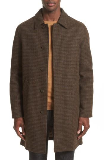 Men's A.p.c. Tweed Overcoat - Burgundy