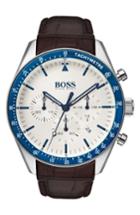Men's Boss Trophy Chronograph Leather Strap Watch, 44mm