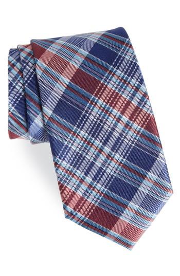 Men's Nordstrom Men's Shop Sassafrass Plaid Silk Tie, Size - Blue/green
