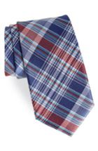 Men's Nordstrom Men's Shop Sassafrass Plaid Silk Tie, Size - Blue/green