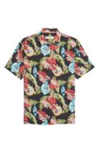Men's Tommy Bahama With Bells On Print Silk Sport Shirt, Size - Black