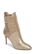 Women's Christian Louboutin Hongroise Spike Bootie .5us / 35.5eu - Metallic
