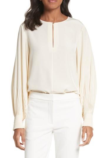 Women's Tibi Balloon Sleeve Silk Top - Ivory