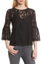 Women's Chelsea28 Bell Sleeve Lace Top, Size - Black