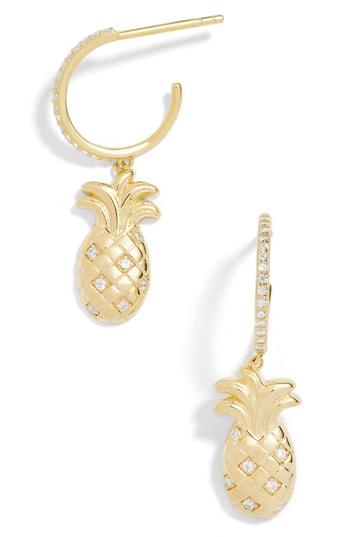 Women's Baublebar Pineapple Charm Huggies