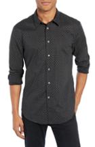 Men's John Varvatos Star Usa Print Fit Sport Shirt, Size Small - Black