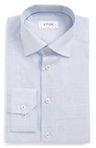 Men's Eton Slim Fit Microcheck Dress Shirt - Blue
