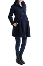 Women's Kimi And Kai Faye Hooded Maternity Peacoat - Blue