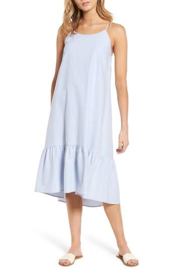 Women's Lush Ruffle Hem Midi Dress - Blue