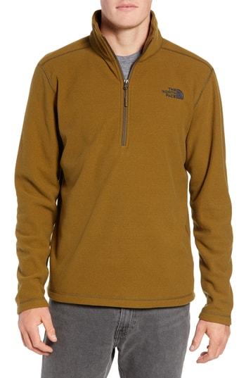 Men's The North Face Texture Cap Rock Quarter Zip Fleece Jacket - Green