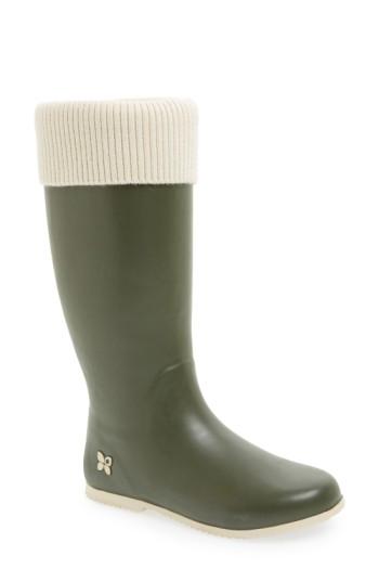 Women's Butterfly Twists 'vivienne' Knit Cuff Foldable Rain Boot M - Green