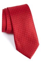 Men's Nordstrom Men's Shop White Pip Geometric Silk Tie, Size - Red
