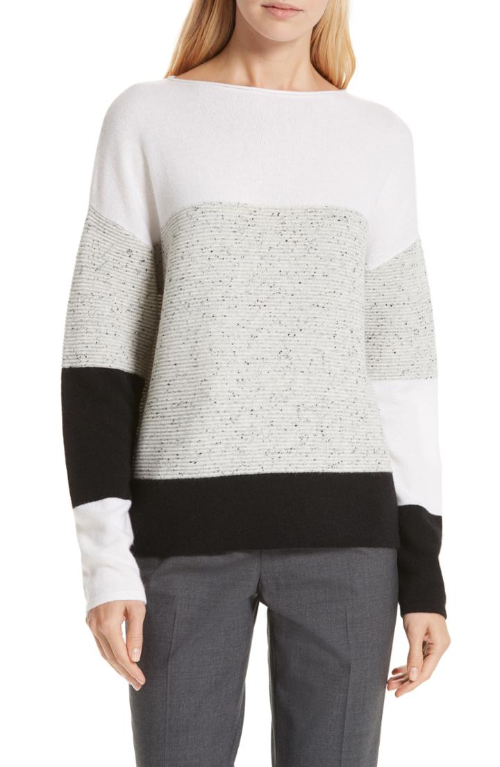 Women's Nordstrom Signature Colorblock Cashmere Sweater