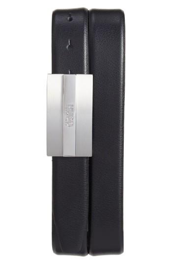 Men's Boss Baxter Leather Belt - Black
