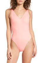 Women's Topshop Pamela One-piece Swimsuit Us (fits Like 6-8) - Coral