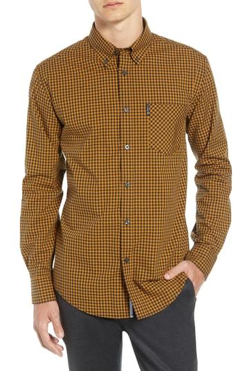 Men's Ben Sherman Classic Fit Gingham Sport Shirt - Orange